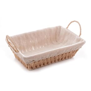 Cesta Retangular Wolff 31x19x12cm Papel Forro em Tecido e Alças - CESTA RET DE COM TECIDO E ALCA 31X19X12 WOLFF - 1