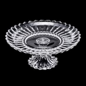 Prato para Bolo com Pé Wolff Geneva Cristal 30x13cm Design Sofisticado - PRATO DE BOLO DE CRISTAL COM PE GENEVA 30X13 WOLFF - 2