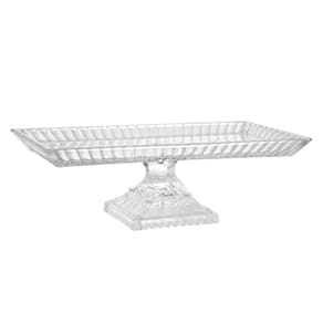Travessa com Pé Wolff Lys Cristal 34x17x11cm Design Retangular Pé Elevado - TRAV CRISTAL COM PE LYS 34CM X 17CM X 11CM WOLFF - 2