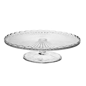 Prato para Bolo com Pé Wolff Bangkok 29x7,5cm Vidro Base Alta Design Sofisticado - PRATO P/BOLO C/ PE DE VIDRO BANGKOK 29X7,5 WOLFF - 1