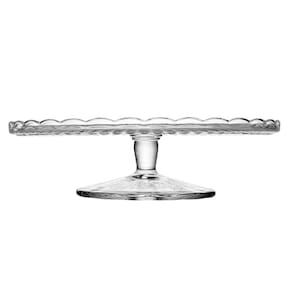 Prato para Bolo com Pé Wolff Bangkok 29x7,5cm Vidro Base Alta Design Sofisticado - PRATO P/BOLO C/ PE DE VIDRO BANGKOK 29X7,5 WOLFF - 2