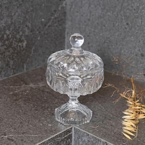 Potiche com Pé Wolff Louise Cristal 11x18cm Design Sofisticado - POTICHE DEC DE CRISTAL COM PE LOUISE 11X18 WOLFF - 2