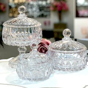 Potiche com Pé Wolff Louise Cristal 11x18cm Design Sofisticado - POTICHE DEC DE CRISTAL COM PE LOUISE 11X18 WOLFF - 3