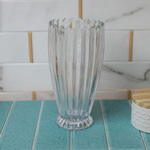 Vaso de Cristal Wolff Geneva 27,5x13,5x 13,5cm Design Clássico Alta Transparência - VASO CRISTAL GENEVA 13,5X13,5X27,5CM  WOLFF - 2