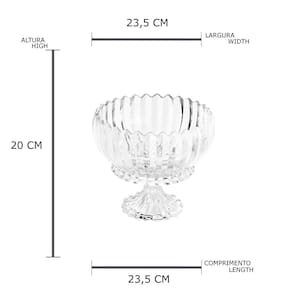 Centro de Mesa com Pé de Cristal Wolff Geneva Redondo 24x20cm Design Elegante - CENTRO DE MESA  GENEVA COM PE 24CX20CM  WOLFF - 3