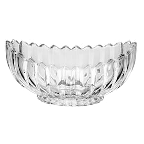Centro de Mesa de Cristal Wolff Geneva Oval 28x15x13,5cm Lapidado Design Sofisticado - CENTRO DE MESA GENEVA 28X15X13,5CM WOLFF - 1
