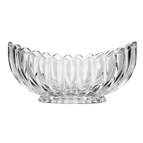 Centro de Mesa de Cristal Wolff Geneva Oval 28x15x13,5cm Lapidado Design Sofisticado - CENTRO DE MESA GENEVA 28X15X13,5CM WOLFF - 2