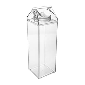 Garrafa Multiuso Lyor My Box 1L Poliestireno com Tampa Antivazamento e Design Caixa de Leite