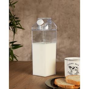 Garrafa Multiuso Lyor My Box 1L Poliestireno com Tampa Antivazamento e Design Caixa de Leite - GARRAFA DE POLIESTIRENO MY BOX 1L LYOR - 3