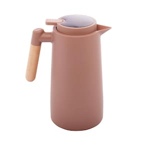 Garrafa Térmica Lyor Tap 1L com Termômetro Digital Cabo de Madeira Nude - GARRAFA TERM COM CABO DE MADEIRA E TERMO  1L LYOR - 1