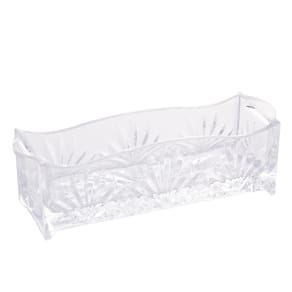 Porta Talher de Cristal Lyor Dublin 27x8x9cm Alto Relevo Elegante Transparente Resistente