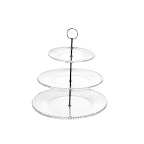 Porta Doces 3 Andares Lyor Renaissance Cristal Requintado Transparente Elegante Resistente - PORTA DOCES 3 AND CRISTAL 26,5X31,5X35,5CM LYOR - 1