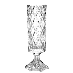 Vaso de Cristal Lyor Diamond 41cm Design Sofisticado Brilho Intenso Base com Pé - VASO CRISTAL C/ PE DELI DIAMOND 12,5X 41 LYOR - 1