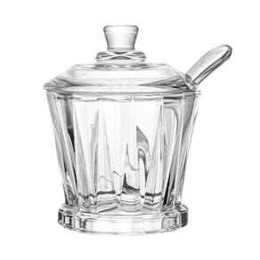 Açucareiro de Cristal Lyor Radial 210ml com Tampa e Colher Transparente Elegante - JARRA DE CRISTAL ECOLOGICO IMPERIAL 1,3L LYOR - 2