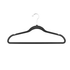 Conjunto de Cabides Lyor Veludo Preto Antideslizante Leve Durável 41,5cm x 0,5cm x 22cm - CONJ 5 CABIDES DE PLAST  AVELUD 41,5X0,55X 22 LYOR - 1