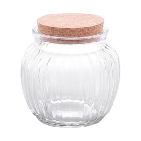 Pote de Vidro Lyor 600ml com Tampa de Rolha Classic Canelado Design Sofisticado - POTE DE VIDRO C/ TAMPA DE ROLHA CLASSIC 600ML LYOR - 1