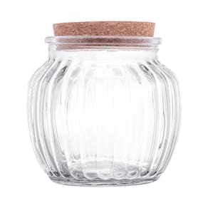 Pote de Vidro Lyor 600ml com Tampa de Rolha Classic Canelado Design Sofisticado - POTE DE VIDRO C/ TAMPA DE ROLHA CLASSIC 600ML LYOR - 2