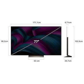 Smart TV 77" OLED 4K LG OLED77C5PSA Processador a9 Gen8, WebOS 25 e Wi-Fi - 3