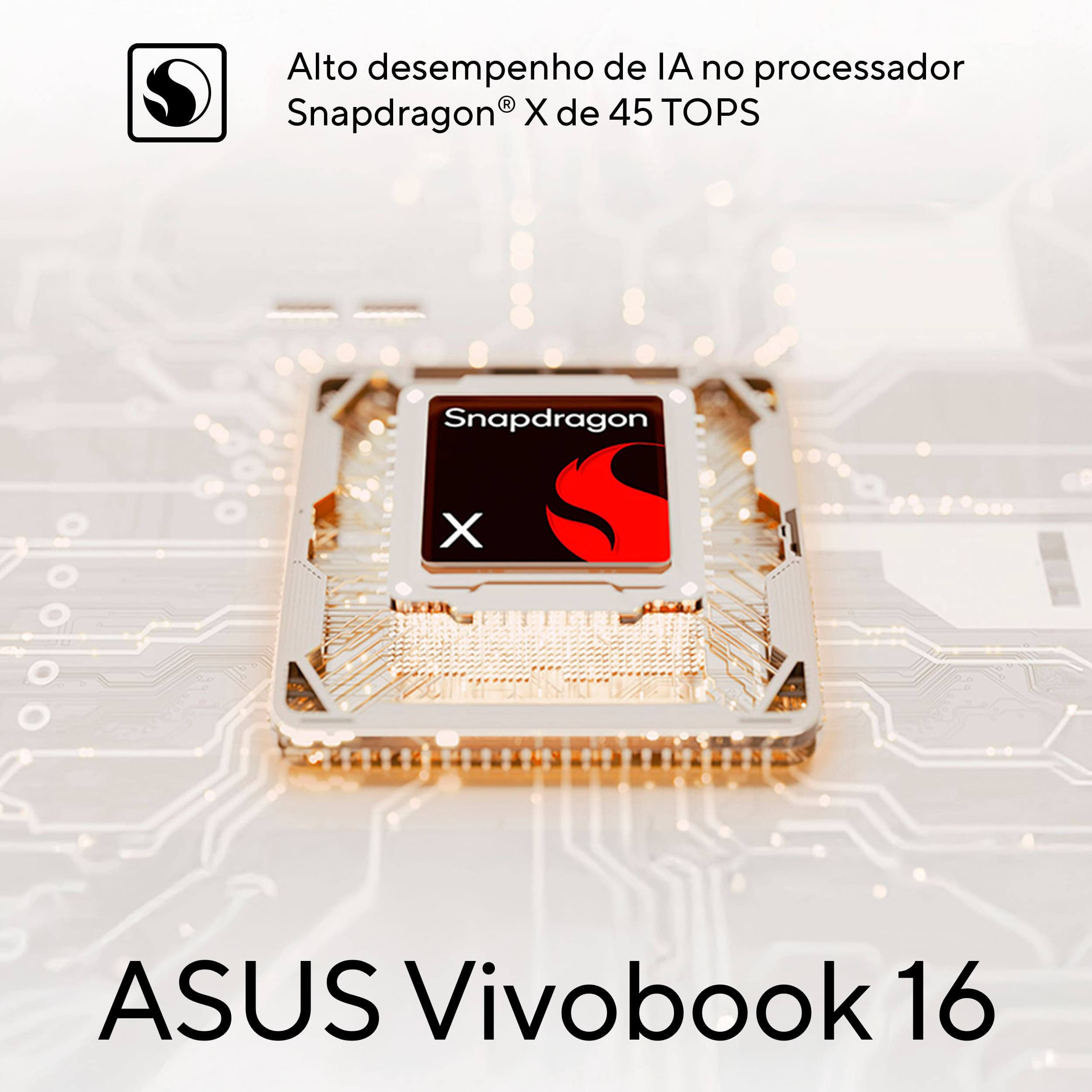 Notebook ASUS Snapdragon X1 16GB RAM 1TB SSD Tela 16" Windows 11 - Vivobook 16 X1607QA - 2