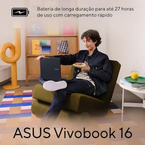 Notebook ASUS Vivobook 16 X1607QA Snapdragon X1 16GB RAM 1TB SSD Tela 16” Full HD LED Windows 11 Home Copilot+ PC