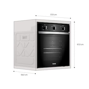 Forno Elétrico de Embutir Consul 84L COB84BE Porta Removível Timer Autodesligamento Luz Interna Preto