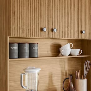 Cozinha Compacta Kits Paraná Style 6 Portas 1 Gaveta Ripado Freijó Puxador Inox Pés Reguláveis - VANILLA - 3