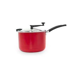 Pipoqueira Multiflon 20cm 4,3L Antiaderente com Tampa de Vidro Vermelha - 1