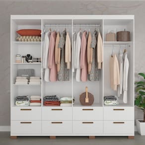 Guarda-Roupa Casal Bartira Coimbra 8 Portas 8 Gavetas - Branco - 2