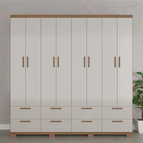 Guarda-Roupa Casal Bartira Coimbra 8 Portas 8 Gavetas - Capuccino - 1