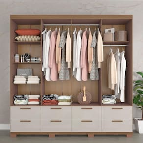 Guarda-Roupa Casal Bartira Coimbra 8 Portas 8 Gavetas - Capuccino - 2