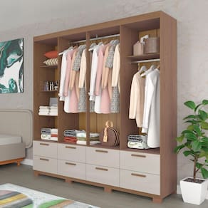 Guarda-Roupa Casal Bartira Coimbra 8 Portas 8 Gavetas - Capuccino - 3