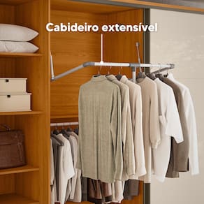 Guarda-Roupa Casal Madetec Dalí Com Espelhos 2 Portas de Correr 8 Gavetas Cabideiro Extensível Escada Retrátil