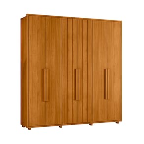 Guarda-Roupa Casal Madetec Portinari 6 Portas 4 Gavetas Ripado Angular Amortecimento Cabideiro Extensível - Cinamomo - 1