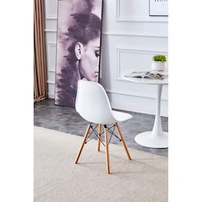 Cadeira Conthey Eiffel Design Eames Base Madeira Estrutura Metálica - BRANCA - 2