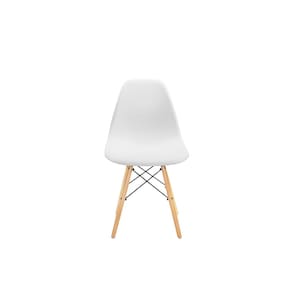 Cadeira Conthey Eiffel Design Eames Base Madeira Estrutura Metálica - BRANCA - 3