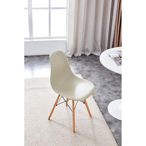 Cadeira Conthey Eiffel Design Eames Base Madeira Estrutura Metálica - NUDE - 1