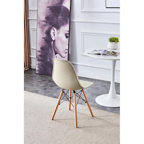 Cadeira Conthey Eiffel Design Eames Base Madeira Estrutura Metálica - NUDE - 2