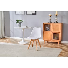 Cadeira Conthey Eames Leda Design Ergonômico Estofada Courino Base Madeira