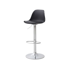 Banqueta Conthey Eiffel Design Eames Assento PP Base Madeira - PRETA - 1