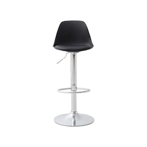 Banqueta Conthey Eiffel Design Eames Assento PP Base Madeira - PRETA - 2