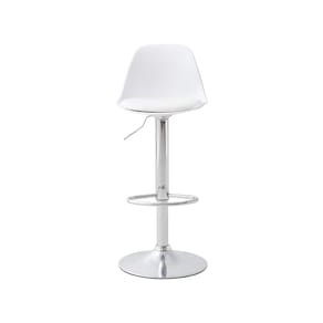 Banqueta Conthey Eiffel Design Eames Assento PP Base Madeira - BRANCA - 1