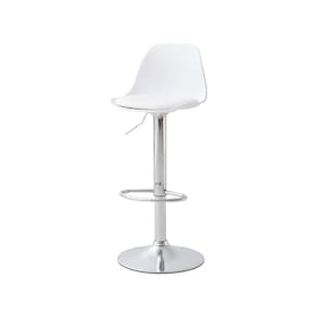 Banqueta Conthey Eiffel Design Eames Assento PP Base Madeira - BRANCA - 2