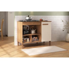 Balcão Para Cooktop de até 5 Bocas Atualle Madri 109 cm 1 Porta MDF