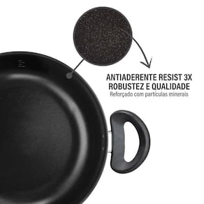 Jogo de Panelas Rochedo Robusta 5 Peças Antiaderente Resist 3X Tampa Vidro Grafite - 3