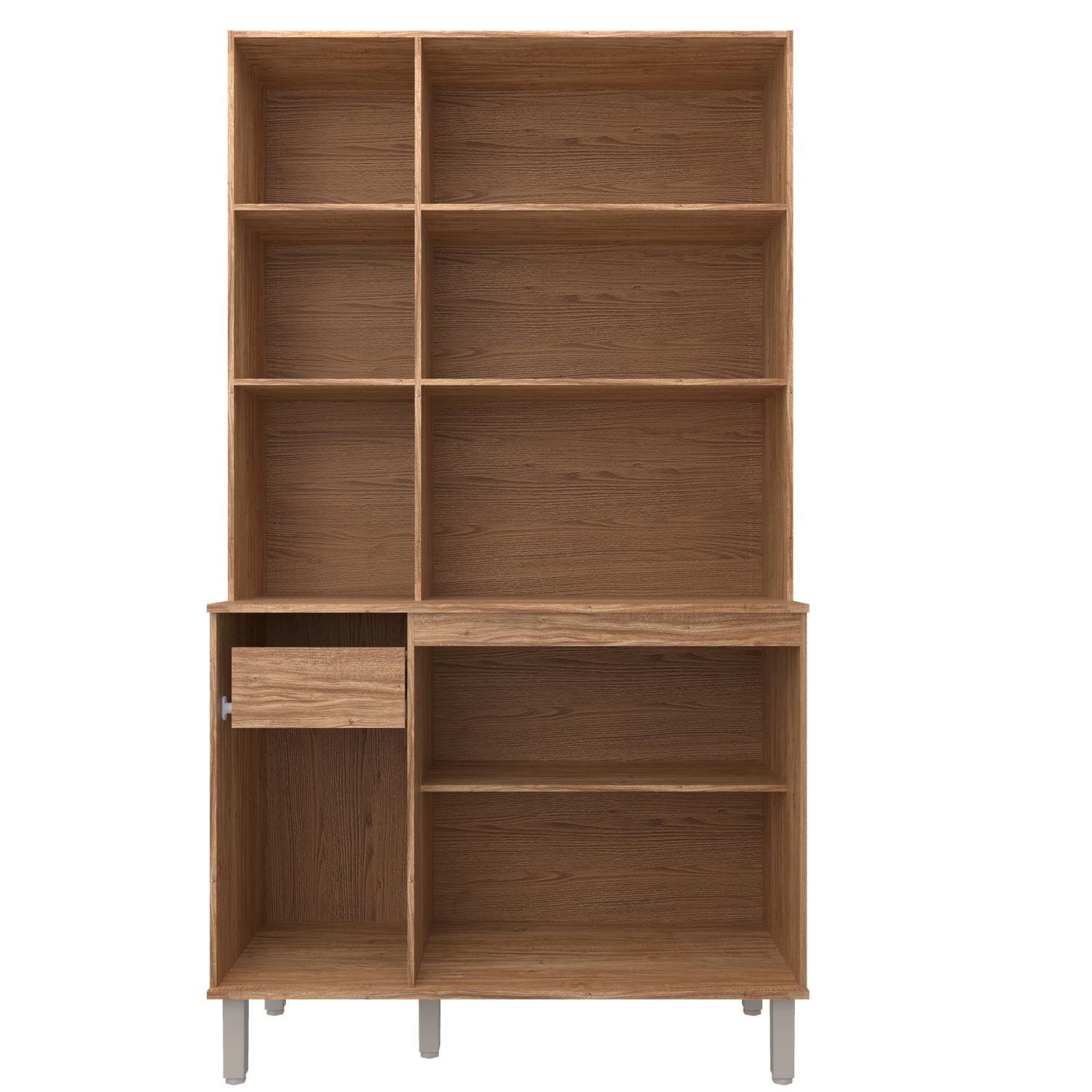 Cozinha Compacta Bartira Jaspe 107,5cm 6 Portas 3 Prateleiras Damasco e Branco - 3