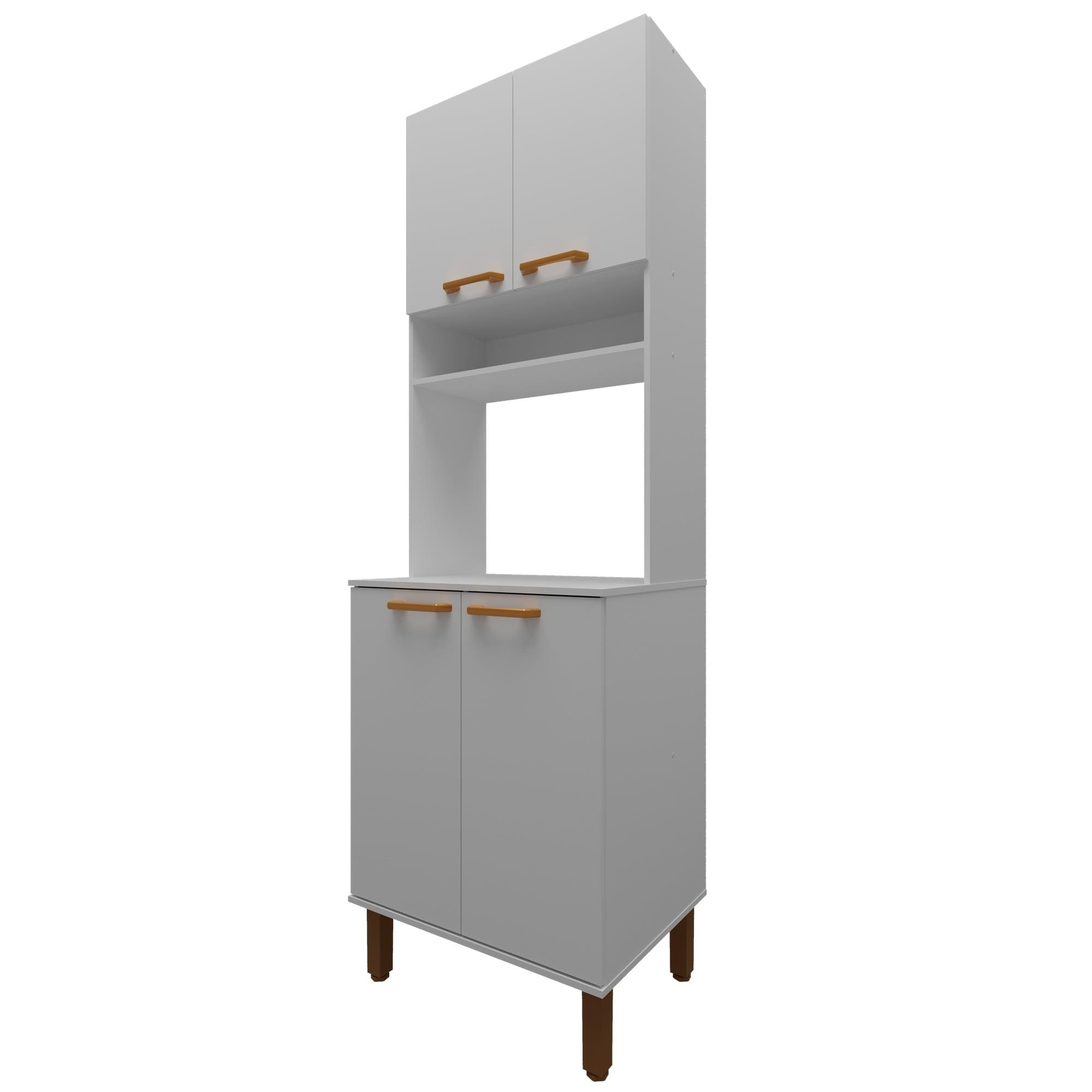 Armário de Cozinha Multiuso Bartira Ágata 60cm 4 Portas 1 Nicho 1 Prateleira - Branco - 2