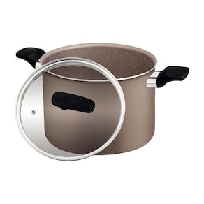 Caldeirão Tramontina Milazzo 26cm Alumínio Antiaderente Starflon Max Soft-touch Amêndoa - 1