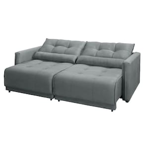 Sofá-Cama RBF Móveis Ibiza 3 Lugares 212cm Reclinável com Rodízios - Cinza - 2