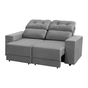 Sofá RBF Móveis Niterói 3 Lugares 182cm Retrátil Reclinável - Cinza - 2