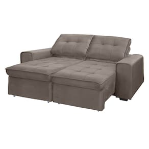 Sofá RBF Móveis Cedro 4 Lugares 242cm Bipartido Retrátil Reclinável - Capuccino - 3